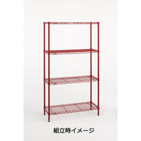 【サイズ＆カラー・オーダーシステム】ホームエレクター　オーダー三方クロスバー　ダークレッド　幅1075x奥行450mm　1本　（直送品）