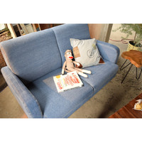 東谷　ジーンズソファ　2人掛　NS-517　ブルー　1台　（直送品）