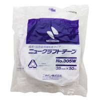 【ガムテープ】 ニュークラフトテープ No.305W 白 幅38mm×長さ50m 305W-38 ニチバン 1箱（60巻入）