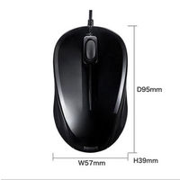 サンワサプライ 有線マウス（静音） ブラック ブルーLED式/3ボタン/静音タイプ　MA-ASBL2BK（わけあり品）