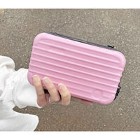 ウィキャン ミニスーツケース型ポーチ ピンク WJ-9049 1個（直送品）