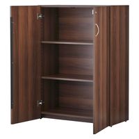 【車上渡し】アール・エフ・ヤマカワ 可動棚ローシェルフ 扉付 幅820×奥行424×高1141mm ウォルナット RFLS-DMHFD 1台（直送品）