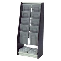 【車上渡し】アール・エフ・ヤマカワ 木製カタログスタンドII ダブル ダーク×ホワイト SHKS2-002D 1台（直送品）