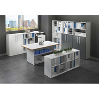 【車上渡し】アール・エフ・ヤマカワ プリーマII 木製シェルフロー 802×381×1114mm ホワイト×グレー SHWLS2-GY 1台（直送品）