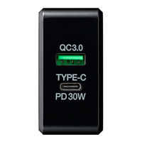 ヤザワコーポレーション USBアダプター2ポートPD30W ブラック/VF VFPD30BK 1個