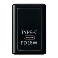 USB充電器 Cポート×1 18Ｗ PD対応 USBアダプター ブラック　1個　ヤザワコーポレーション（直送品）