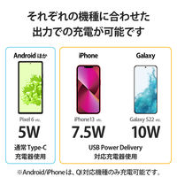ワイヤレス充電器 Qi認証 10W / 7.5W / 5W 高速 卓上 縦置き 横置き ブラック W-QA22BK エレコム 1個