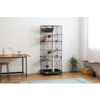 アイリスオーヤマ キャットランドケージ ダークブラウン PCLC-703 1台