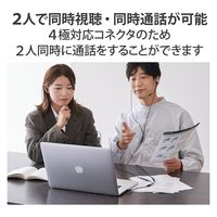 オーディオケーブル 2分配 φ3.5ｍｍ 4極 ミニプラグ to ミニジャック×2 EHP-35W02BK エレコム 1個
