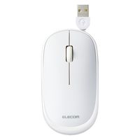 マウス 有線 静音マウス 3ボタン ケーブル巻取 薄型 モバイル ポーチ付 ホワイト M-TM10UBWH エレコム 1個