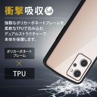 OPPO Reno7 A (OPG04) ケース ハイブリッド 耐衝撃 ブラック PM-O221TSLFCBK エレコム 1個
