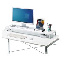 サンワサプライ 電源タップ+USBハブ付き机上ラック(W1000mm・ホワイト) MR-LC206WN 1台（直送品）