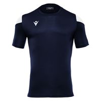 macron(マクロン) サッカー 半袖シャツ POLIS ショートスリーブゲームシャツ 5081 ネイビー/ホワイト 4XL 1枚（直送品）