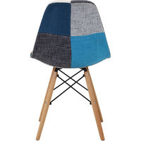 不二貿易 イームズ パッチワークシェルチェア マルチカラー（ブルー） 70587 1脚（直送品）