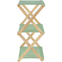 不二貿易 フォールディング ウッドラック リム ３段 幅450×奥行270×高さ620mm グリーン 72155 1セット(4台入)（直送品）