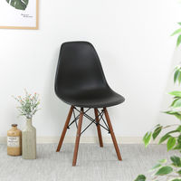 不二貿易 イームズチェア ４ＰＣＳ／１ＣＴＮ ブラック 99371 1セット(4脚入)（直送品）