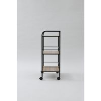 YAMAZEN キャスター付リビングラック3段 YZCR-3(OAK/BK) 1台（直送品）