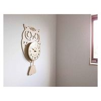 ケーアイジャパン 振り子時計 フクロウ 掛け時計 壁掛け 時計 アナログ アイボリー 367269 1個（直送品）