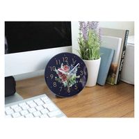 ケーアイジャパン 置き時計 エクラク デスククロック フルール インテリア アナログ ネイビー 367351 1個（直送品）