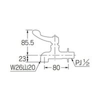 エスコ PJ 1/2” 自在水栓(二条ねじ/寒冷地兼用) EA468B-63A 1個（直送品）