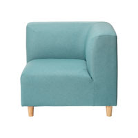 【アウトレット】【軒先渡し】オフィスラウンジ コーナーソファ 幅800mm ミントブルー 284927 1台（直送品）