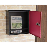 【軒先渡し】ヤマソロ アーブル 木目壁掛けポスト 幅355×奥行150×高さ370mm パープル 73-092 1台（直送品）