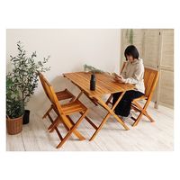 【軒先渡し】ヤマソロ ルーニ 木製ガーデンテーブル 幅1200×奥行750×高さ710mm 82-672 1台（直送品）