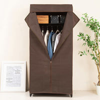 永井興産 カバー付ハンガーラック L 幅770×奥行510×高さ1650mm ブラウン NK-672BR 1台（直送品）