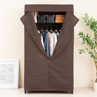 永井興産 カバー付ハンガーラック LL 幅920×奥行510×高さ1650mm ブラウン NK-673BR 1台（直送品）