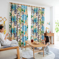 スミノエ デザインライフ セミオーダー カーテン フラワーポット 1300×1500mm ベージュ 1セット(2枚入)（直送品）