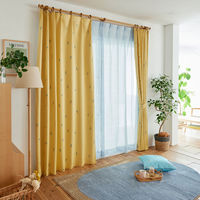 スミノエ デザインライフ セミオーダー カーテン ジェシカ 2200×1100mm イエロー 1セット(2枚入)（直送品）