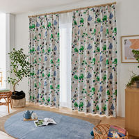 スミノエ デザインライフ セミオーダー カーテン ユキヤマ 2500×1250mm グリーン 1セット(2枚入)（直送品）