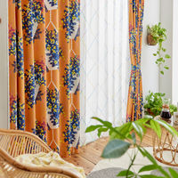 スミノエ デザインライフ セミオーダー カーテン ハンキング 1800×1900mm オレンジ 1セット(2枚入)（直送品）