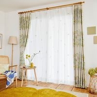 スミノエ デザインライフ セミオーダー レースカーテン ミチクサボイル 2100×1890mm イエロー 1セット(2枚入)（直送品）