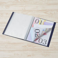 プラス スーパーエコノミークリアーファイル B4タテ 40ポケット ネイビー 紺 固定式 FC-114EL 88481（わけあり品）