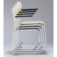 中央可鍛工業 MORループスタッキングチェア アームレスト付き(抗菌・耐アルコール・耐次亜塩素酸) 1脚 オリジナル