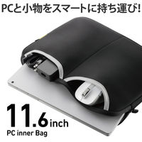 パソコンケース PCバッグ 11.6インチ スリーブポケット付き 撥水加工 ブラック BM-IBPT11NBK エレコム 1個