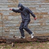 アクセス レインスーツ ベーシック 上下セット チャコール Mサイズ ARG-100 1セット