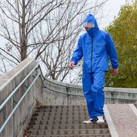 アクセス レインスーツ ベーシック 上下セット ブルー Lサイズ ARG-100 1セット（直送品）