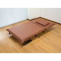 ファミリー・ライフ 省スペース 3WAY ソファベッド ワイド ヘーゼルブラウン 0410520 1台（直送品）