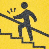 日本緑十字社 路面標示ステッカー 手すりを持って昇降しましょう 路面ー601D 200×600mm 101151 1枚（直送品）