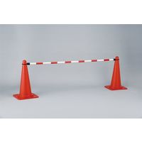 日本緑十字社 トラ柄コーンバー 白/赤 コーンバーF(大) 34mmΦ×2m 反射タイプ ABS樹脂製 122106 1本（直送品）