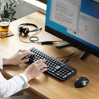 サンワサプライ USBハブ付コンパクトキーボード SKB-KG2UH2BK 1個