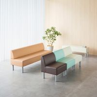 【軒先渡し】アスプルンド ロビーベンチ 背付 幅1800mm ブラウン 284453 1台（直送品）