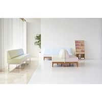 【軒先渡し】アスプルンド 背付ベンチ 木脚 幅1800mm ブルー 284651 1台（直送品）