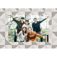 マッチングジャパン ウォールステッカー 写真立て フォトフレーム シール「幾何学ウッド/グレー」１セット(２枚本) CO-10046-AS2（直送品）