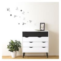 マッチングジャパン ウォールステッカー 手軽にDIY シールタイプ「まぶしい鳥たち/ブラック」 CO-10080-AS 1枚（直送品）