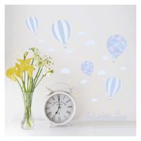 マッチングジャパン ウォールステッカー 手軽にDIY シールタイプ「お空に気球/ブルーグレー」 CO-10090-AS 1枚（直送品）