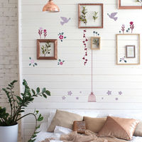 マッチングジャパン ウォールステッカー 手軽にDIY シールタイプ「幸運の鳥/パープル」 CO-10088-AS 1枚（直送品）