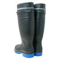 小野商事 PVCフード付作業長靴 ブラック×ブルー 26.5cm WS3300 1足